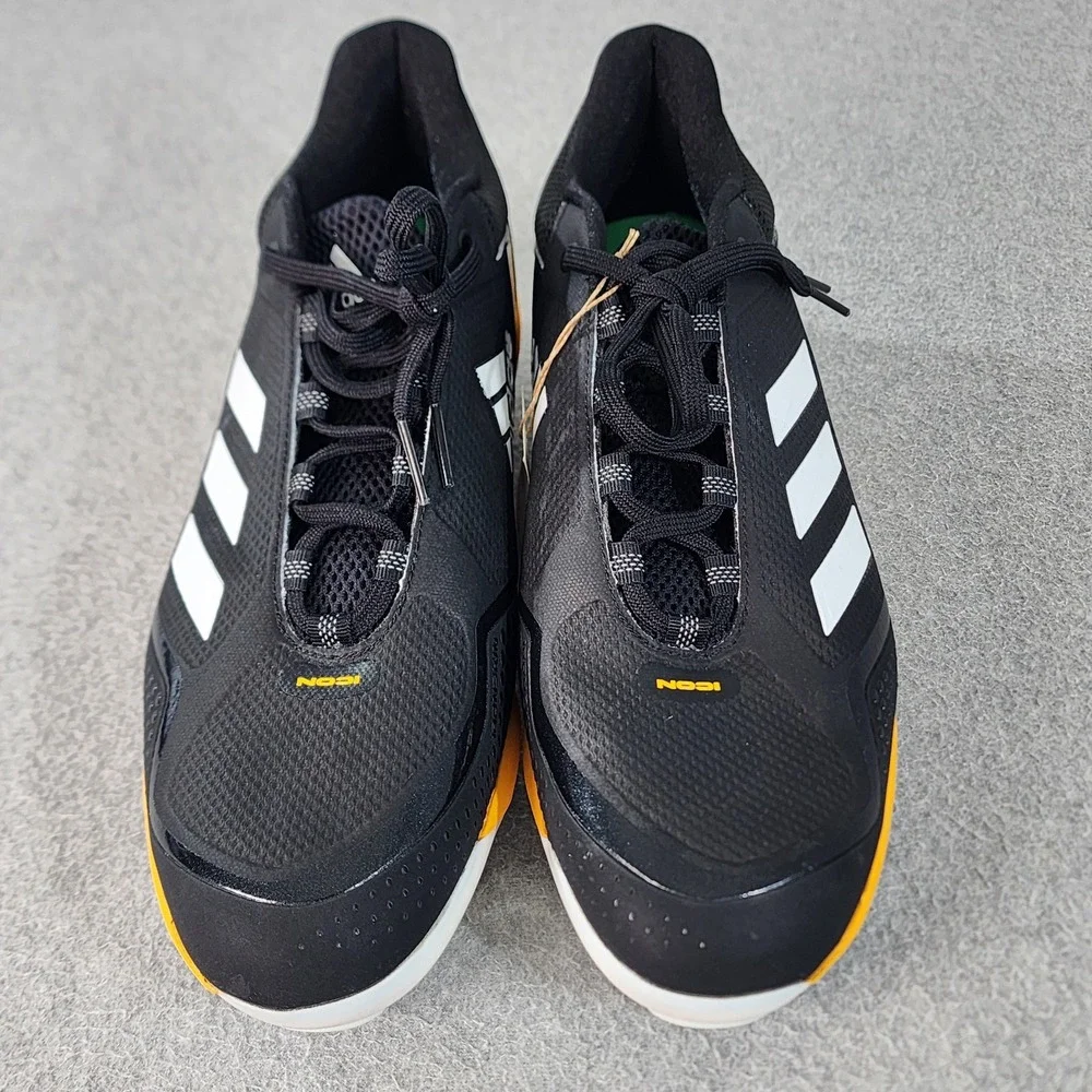 Adidas Icon 7 Baseball Metal Cleats Mens Size 15 Black‎ Yellow Stealtrax S23856